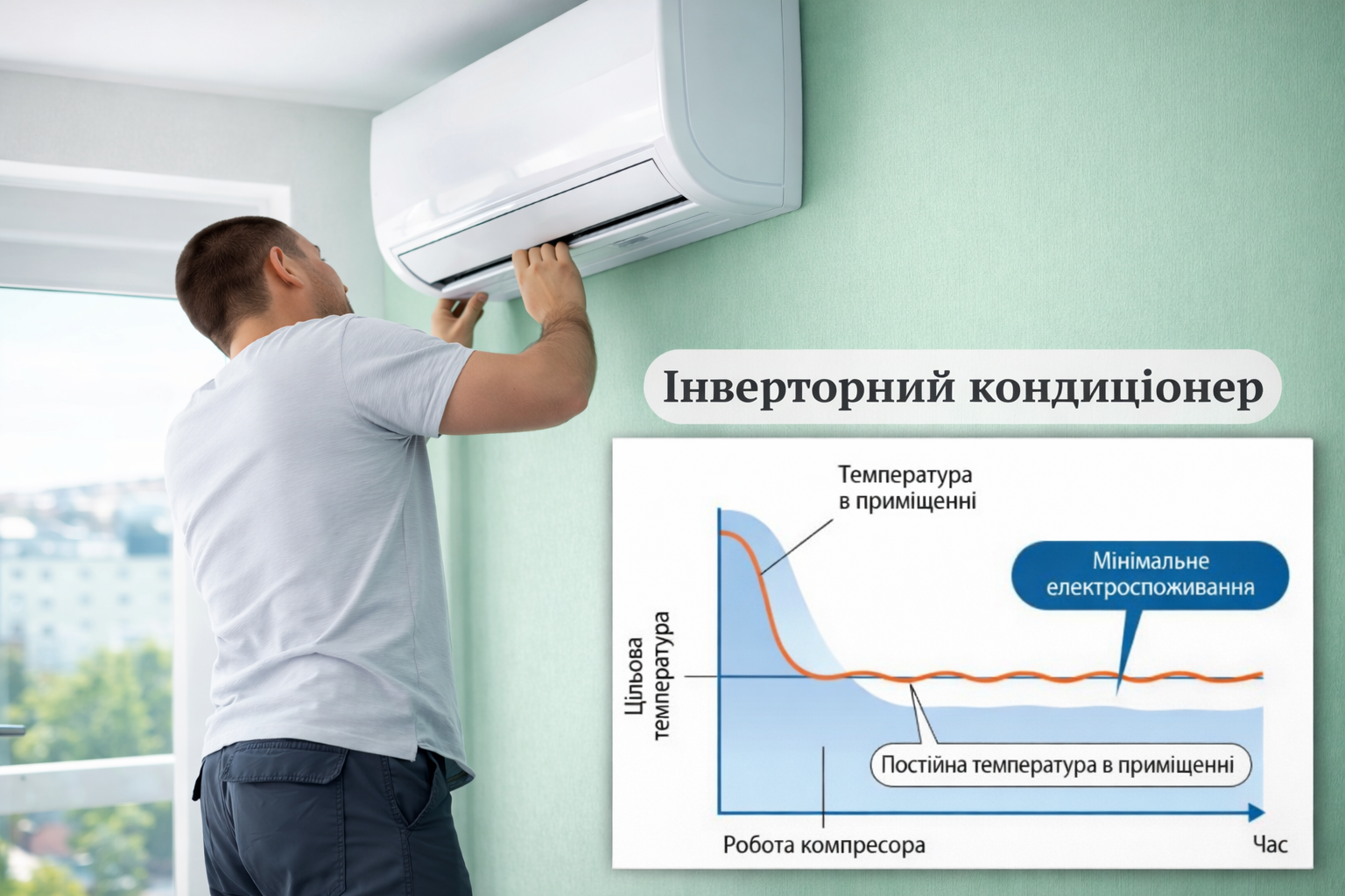 Що таке інверторний кондиціонер та чому варто замовити професійний монтаж у компанії «Територія Сервісу»